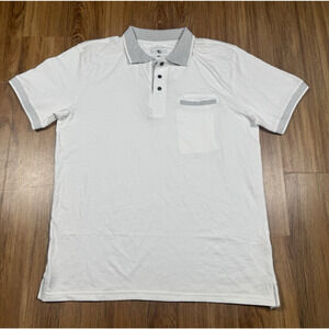 Vertical Sport White/Gray Short Sleeve Polo Shirt - Men's 2XL